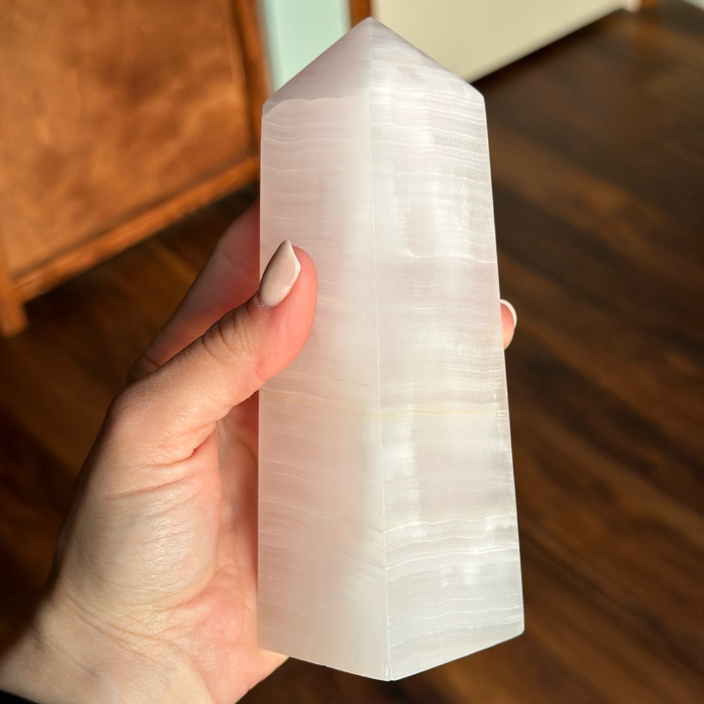 Pink Mangano Calcite Tower